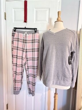 Cuddl Duds Pink Plaid Pajama Set-NWT